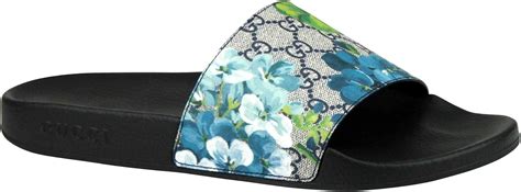 light blue gucci slides|blue gucci slides floral.